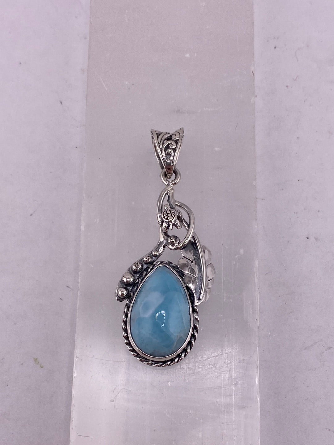 S.S. Shlomo Larimar Teardrop Pendants