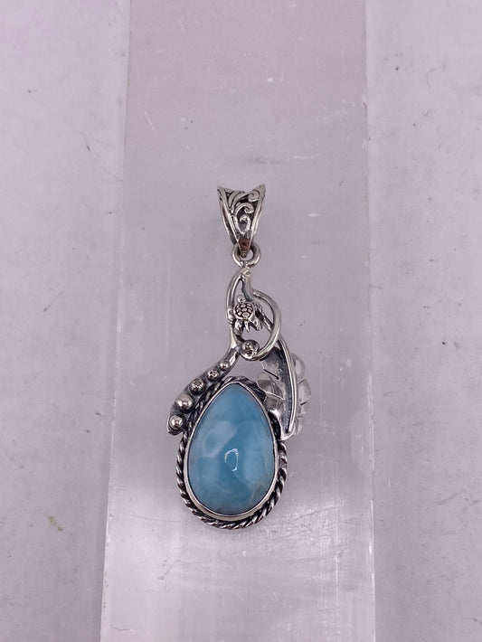 S.S. Shlomo Larimar Teardrop Pendants