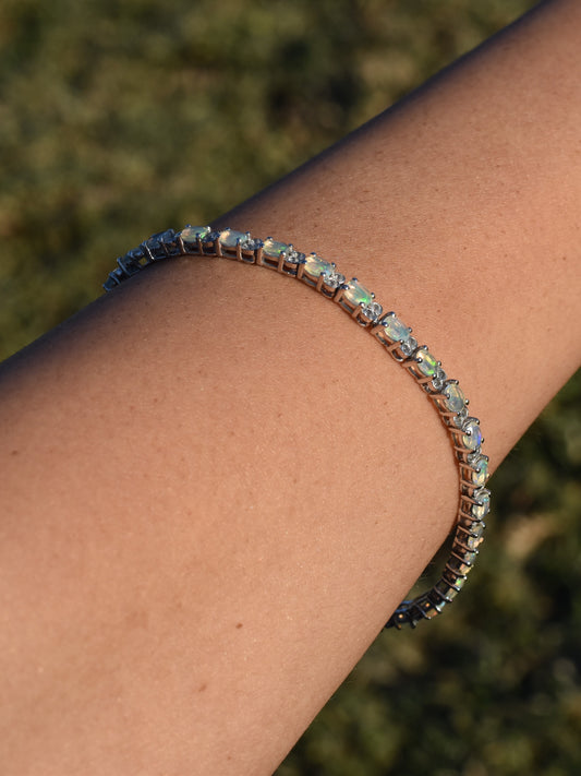 S.S. Faceted Opal and Zircon Bracelets