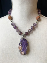 Load image into Gallery viewer, S.S. Shlomo Raw Fluorite and Super 7 Necklace

