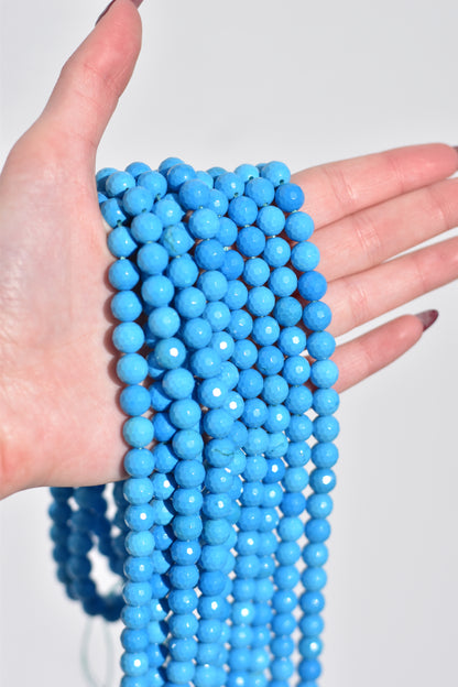 Faceted Blue Magnesite Beads