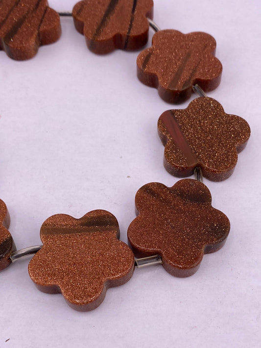 Goldstone Flower Beads