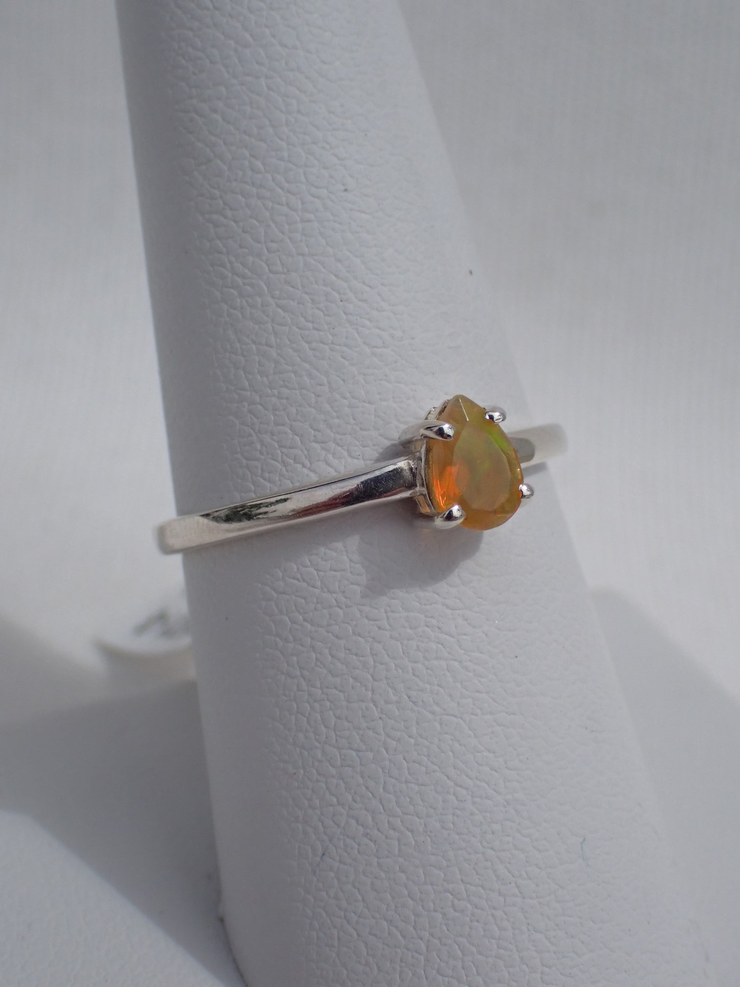 S.S. Faceted Opal Teardrop Ring