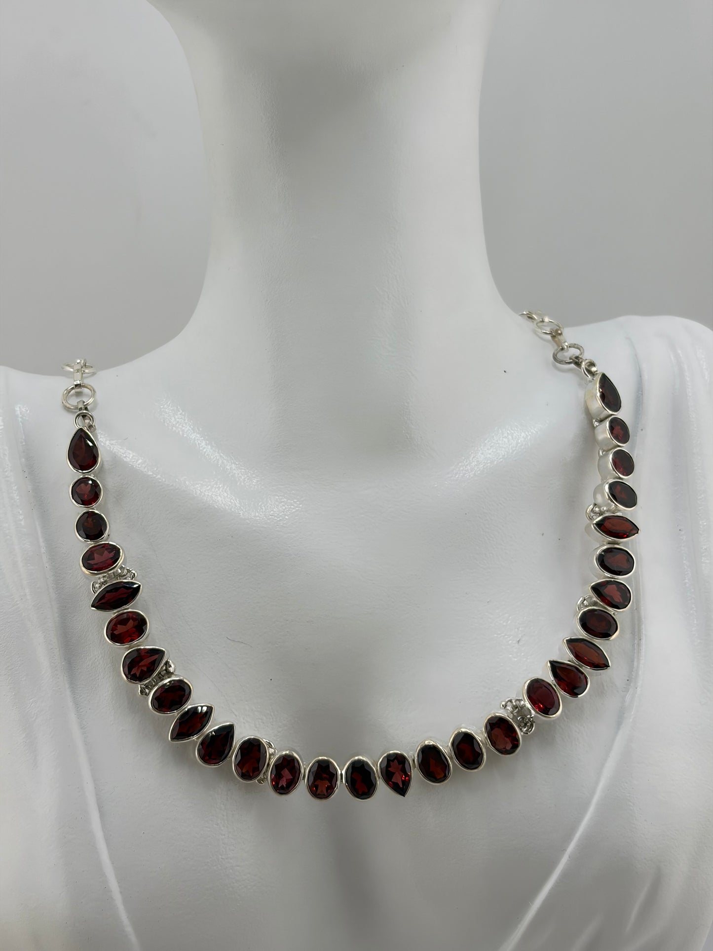 S.S. Faceted Garnet Crimson Radiance Necklaces
