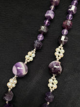 Load image into Gallery viewer, S.S. Shlomo Mother of Pearl and Amethyst Necklace
