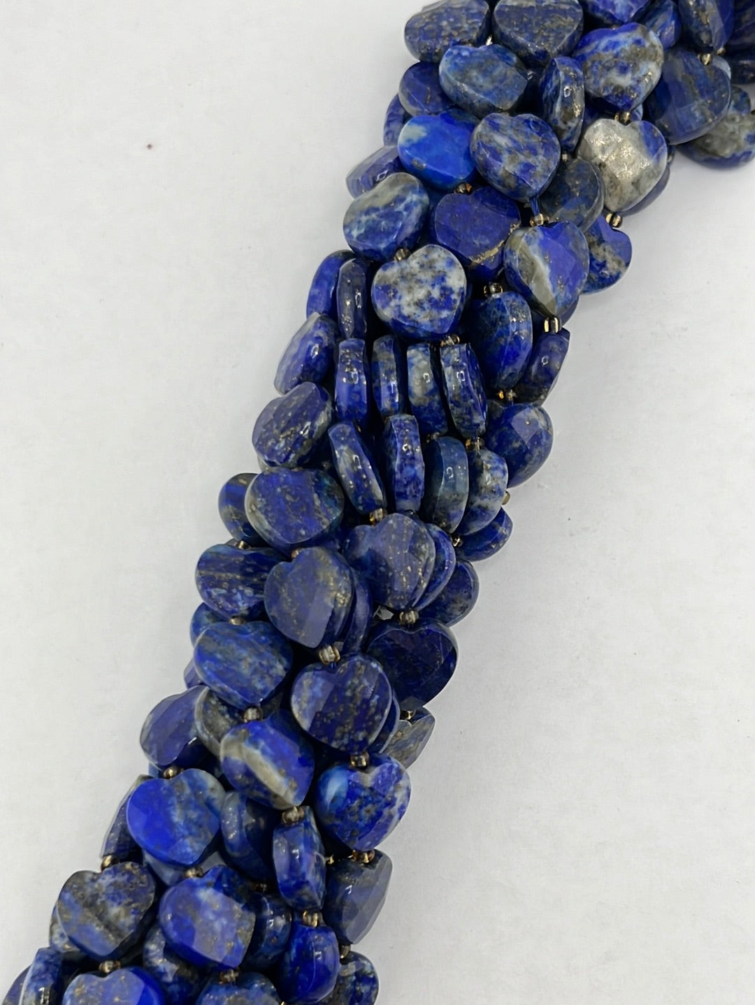 Faceted Lapis Lazuli Heart Beads