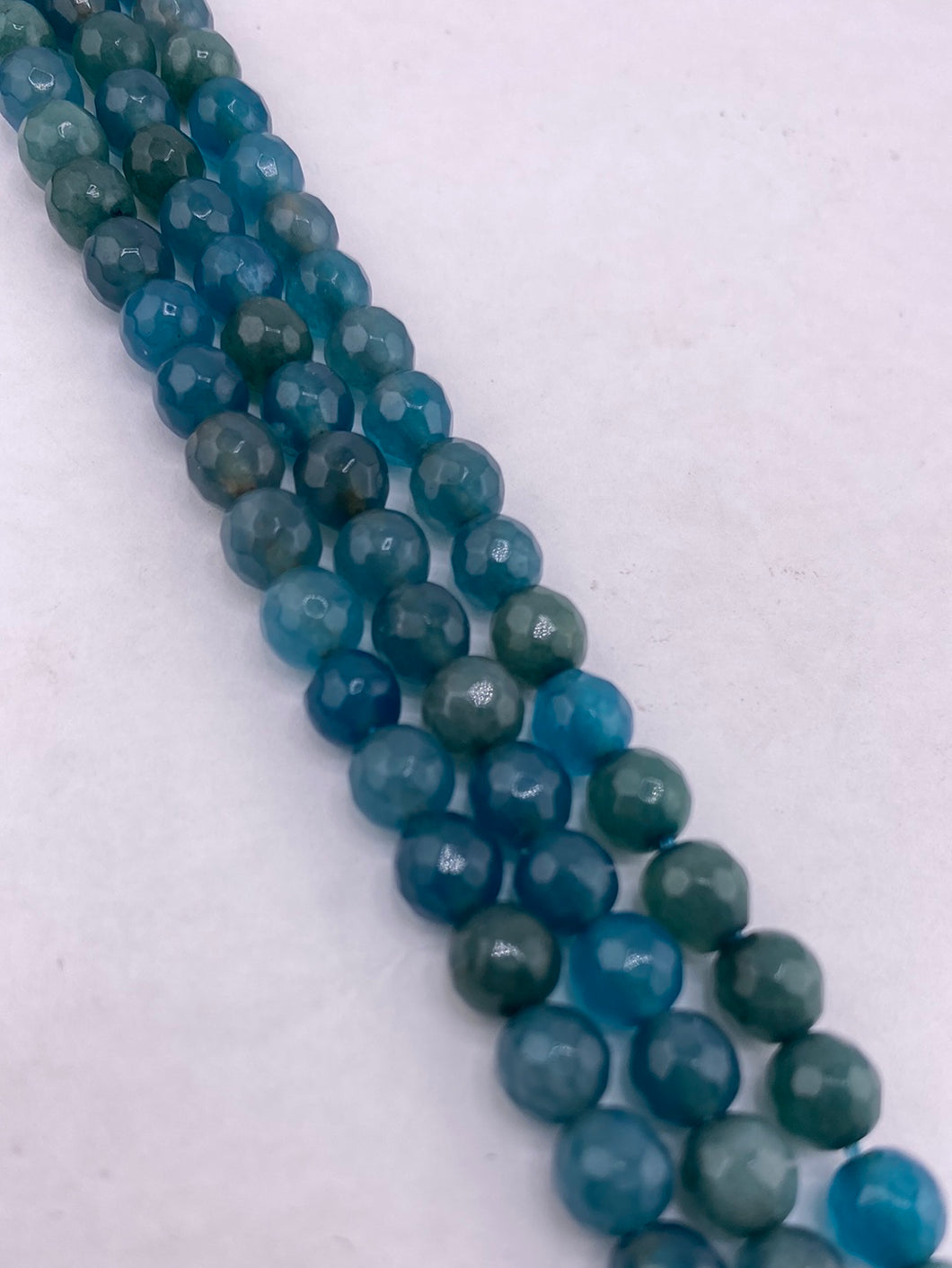 Faceted Dark Aqua Agate Beads