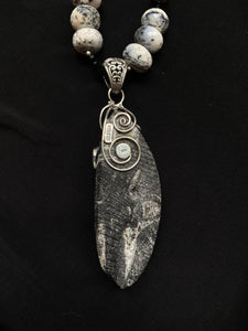 S.S. Shlomo Orthoceras and Dendritic Opal Necklaces