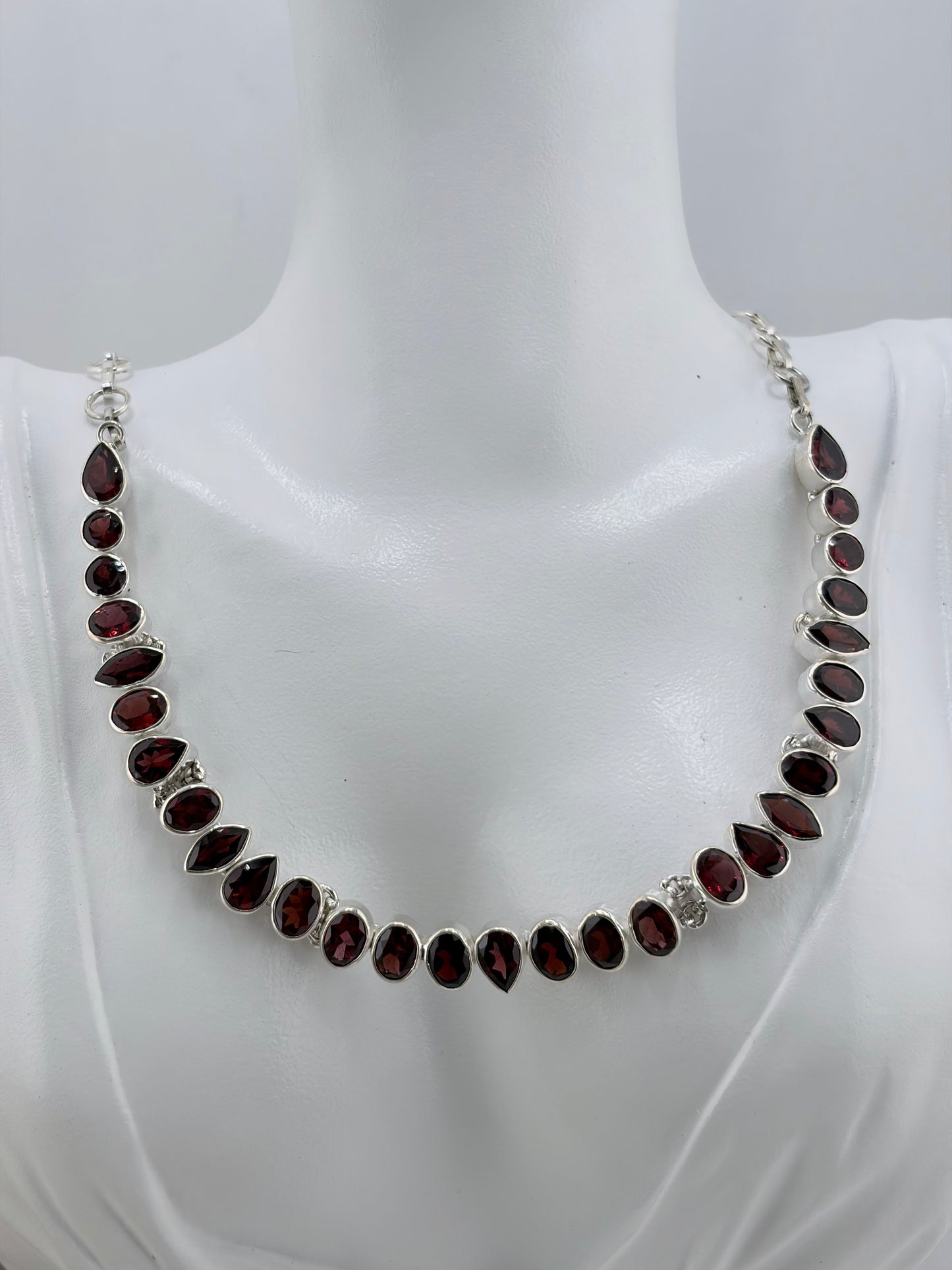 S.S. Faceted Garnet Crimson Radiance Necklaces