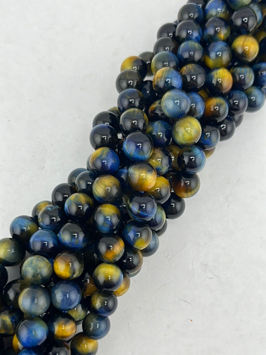 Blue and Yellow Tiger Eye Beads