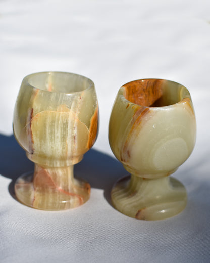 Green Onyx Mini Goblet Sets