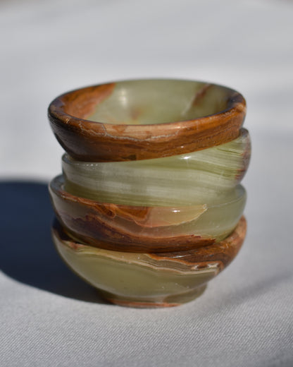 Set of 4 Green Onyx Bowls