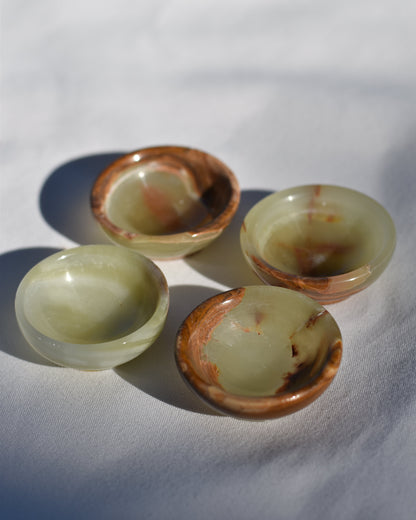Set of 4 Green Onyx Bowls