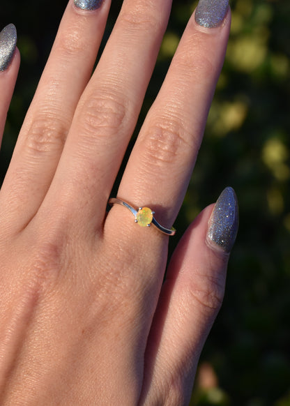 S.S. Faceted Opal Asymmetrical Rings