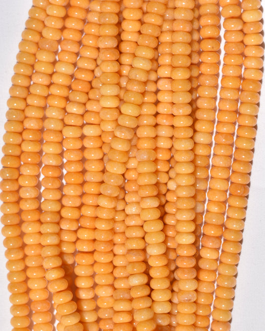 Orange Jade Rondelle Beads