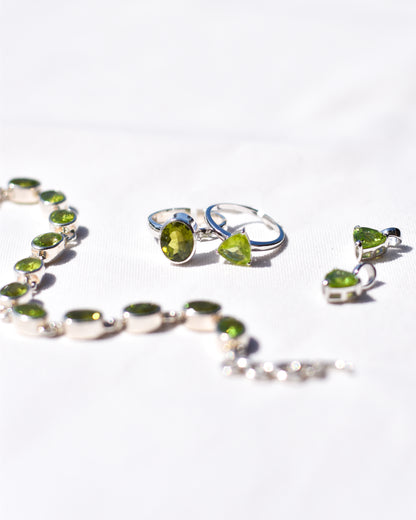 S.S. Faceted Triangle Peridot Necklaces