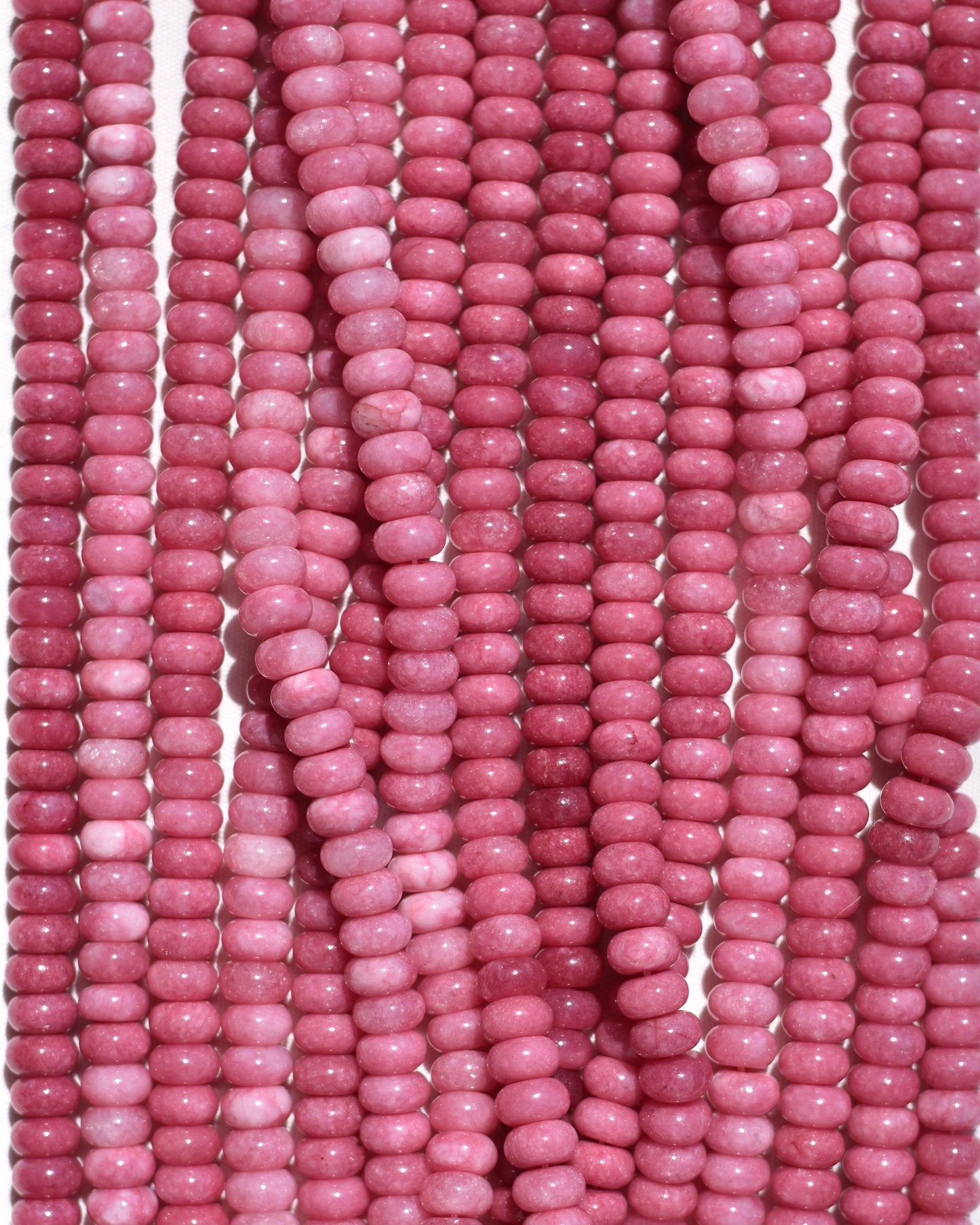 Pink Jade Rondelle Beads