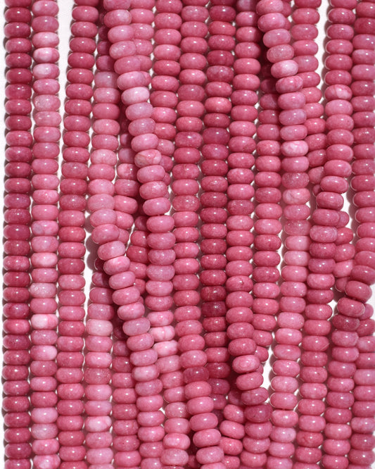Pink Jade Rondelle Beads