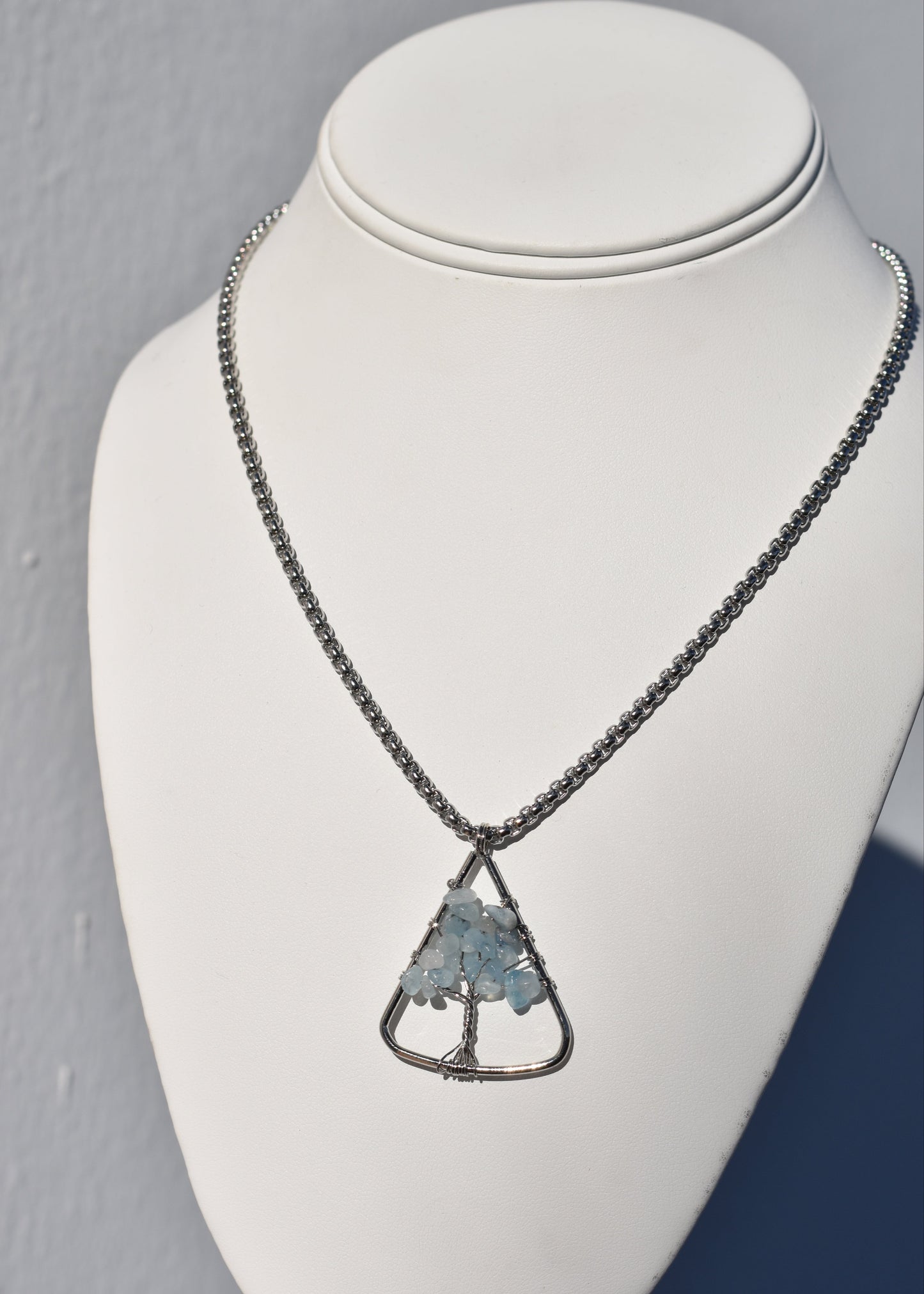 Aquamarine Tree of Life Wire Wrapped Necklaces