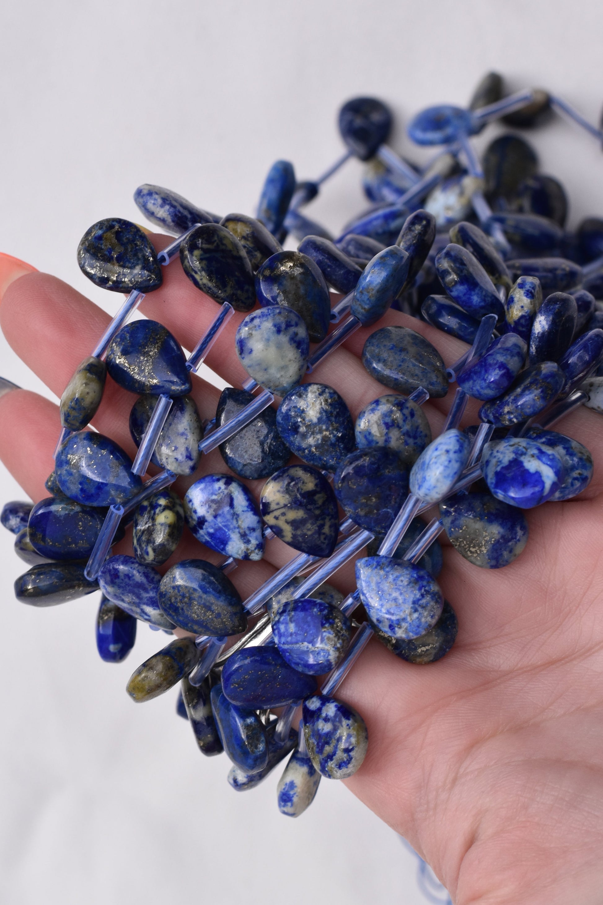 Crafting supplies such as Lapis Lazuli Beads available at wholesale and retail prices, only at our crystal shop in San Diego! 