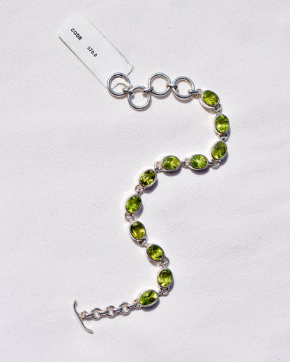 S.S. Faceted Peridot Bracelet