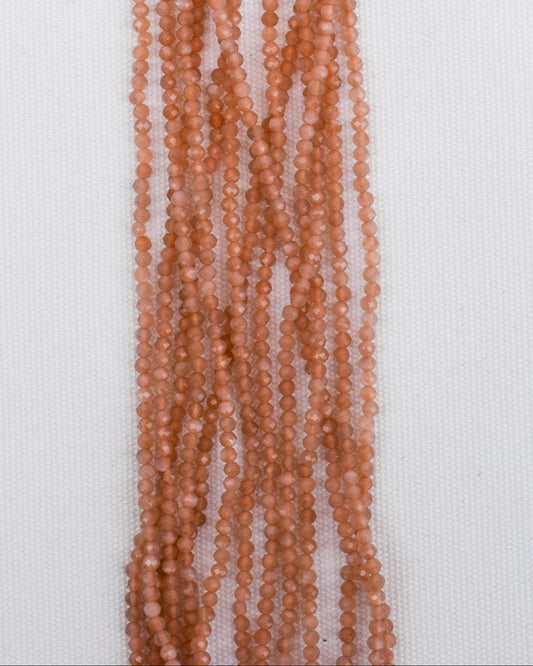 Faceted Peach Moonstone Beads