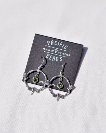 S.S. Genuine Stone Dragonfly Earrings