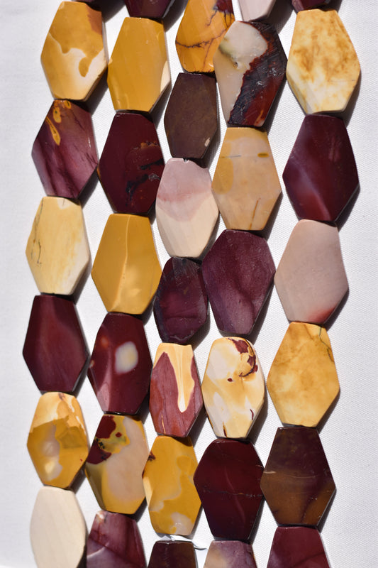 Mookite Faceted Coffin Beads