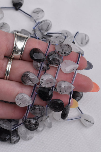 Crafting supplies such as Black Rutilated Quartz Beads available at wholesale and retail prices, only at our crystal shop in San Diego! 