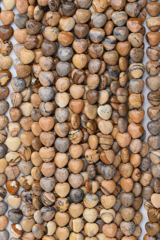Crafting supplies such as Picture Jasper Beads available at wholesale and retail prices, only at our crystal shop in San Diego! 