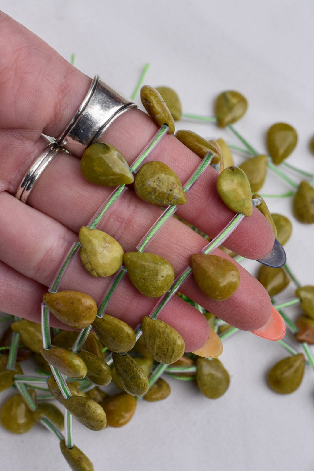 Crafting supplies such as Green Opal Beads available at wholesale and retail prices, only at our crystal shop in San Diego! 