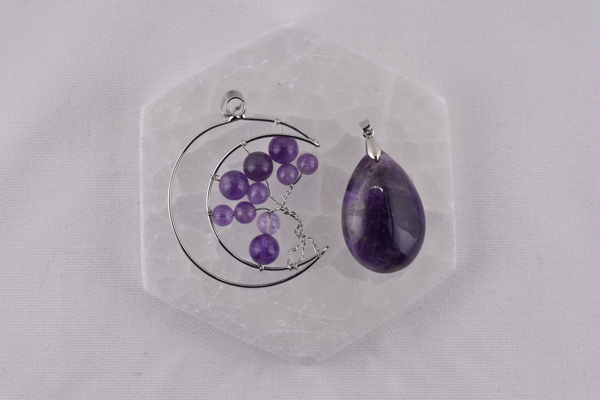 Sterling silver Amethyst Pendants available at wholesale and retail prices, only at our crystal shop in San Diego!