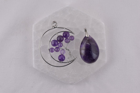 Sterling silver Amethyst Pendants available at wholesale and retail prices, only at our crystal shop in San Diego!