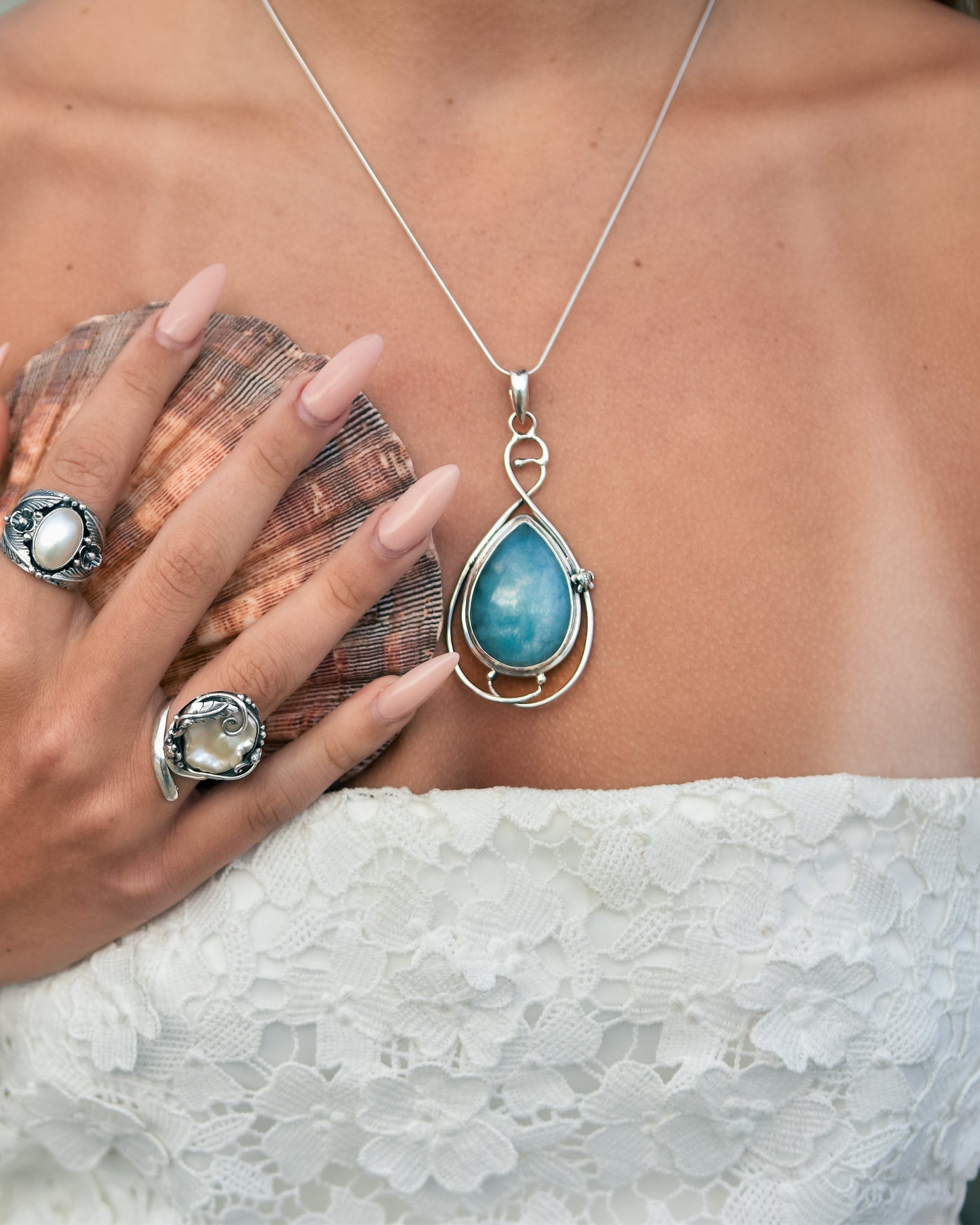 S.S. Shlomo Aquamarine Teardrop Pendants