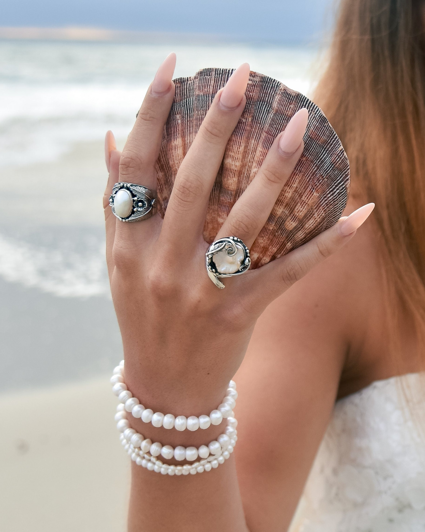 S.S. Shlomo AAA Grade Coin Pearl Rings
