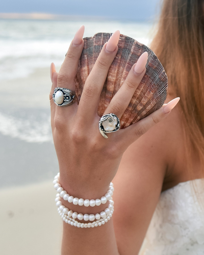 S.S. Shlomo AAA Grade Coin Pearl Rings