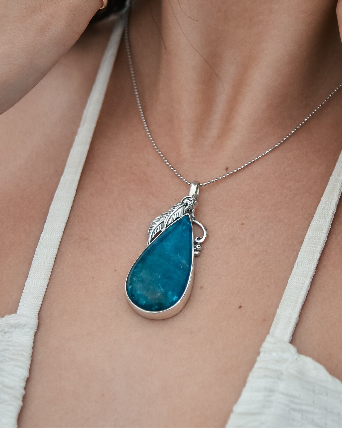 S.S. Shlomo AAA Apatite Teardrop "Neptune" Pendants