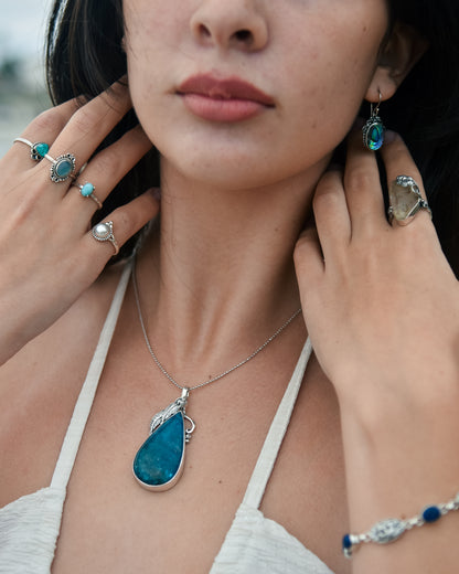 S.S. Shlomo AAA Apatite Teardrop "Neptune" Pendants
