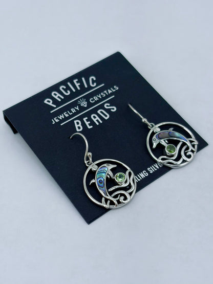 S.S. Abalone 'Dolphin Dance' Drop Earrings