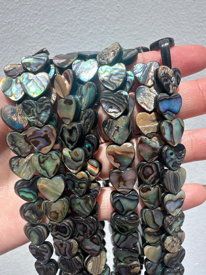 Abalone Heart Beads