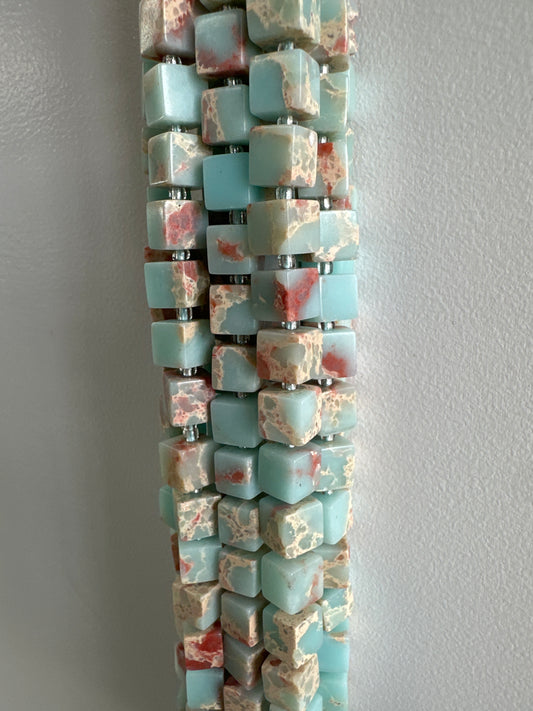 Imperial Jasper Cube Beads