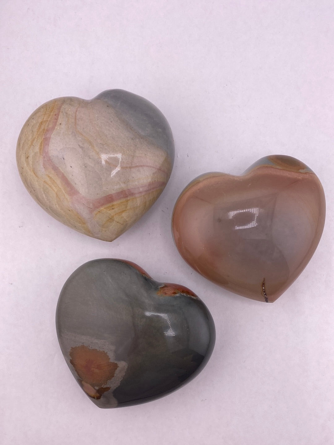 Polychrome jasper heart available at wholesale and retail prices, only at our crystal shop in San Diego!