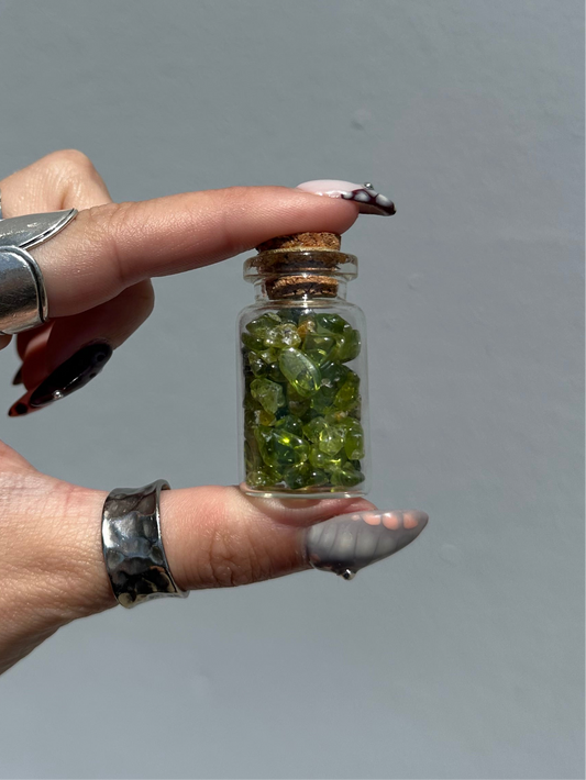 Peridot Crystal Jar