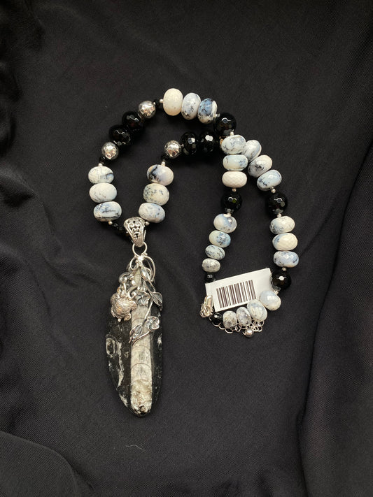 S.S. Shlomo Orthoceras and Dendritic Opal Necklaces