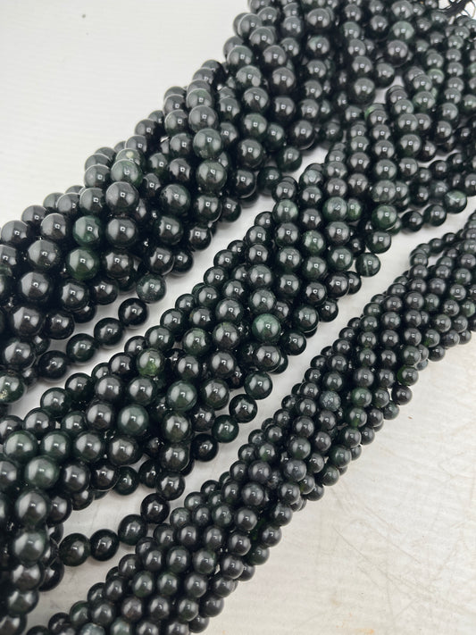 Black Green Jade Beads