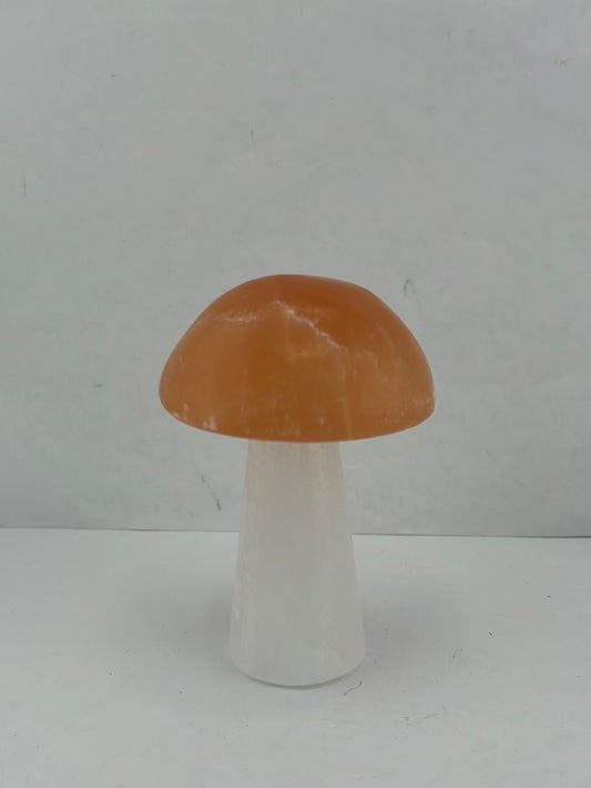 Selenite Mushrooms 4"