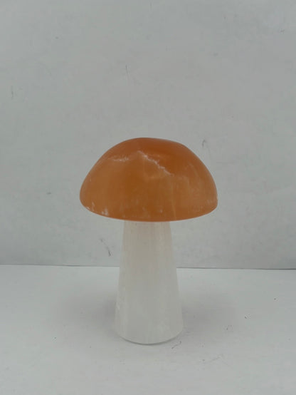 Selenite Mushrooms 4"