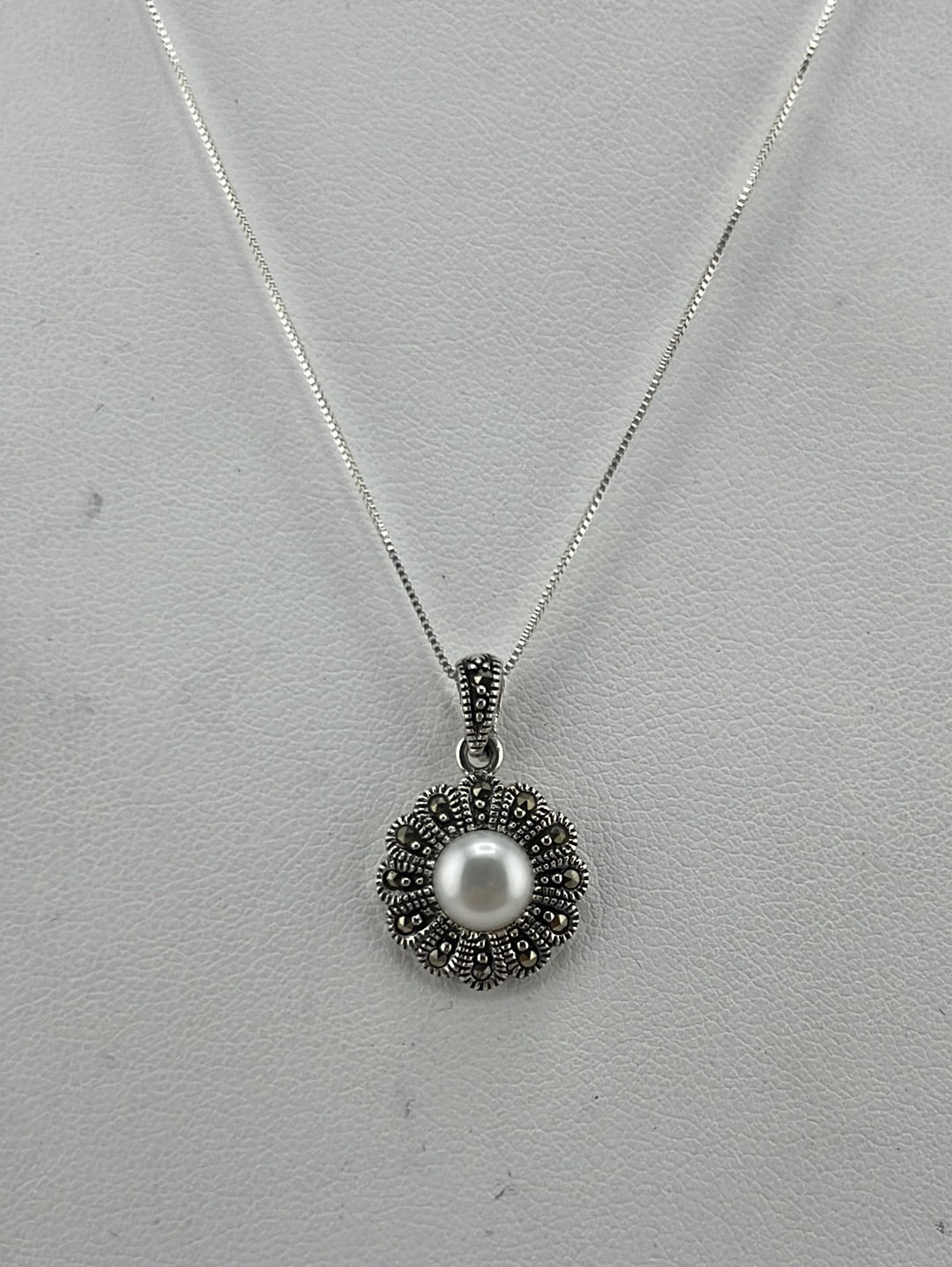 S.S. Marcasite and Pearl Necklaces