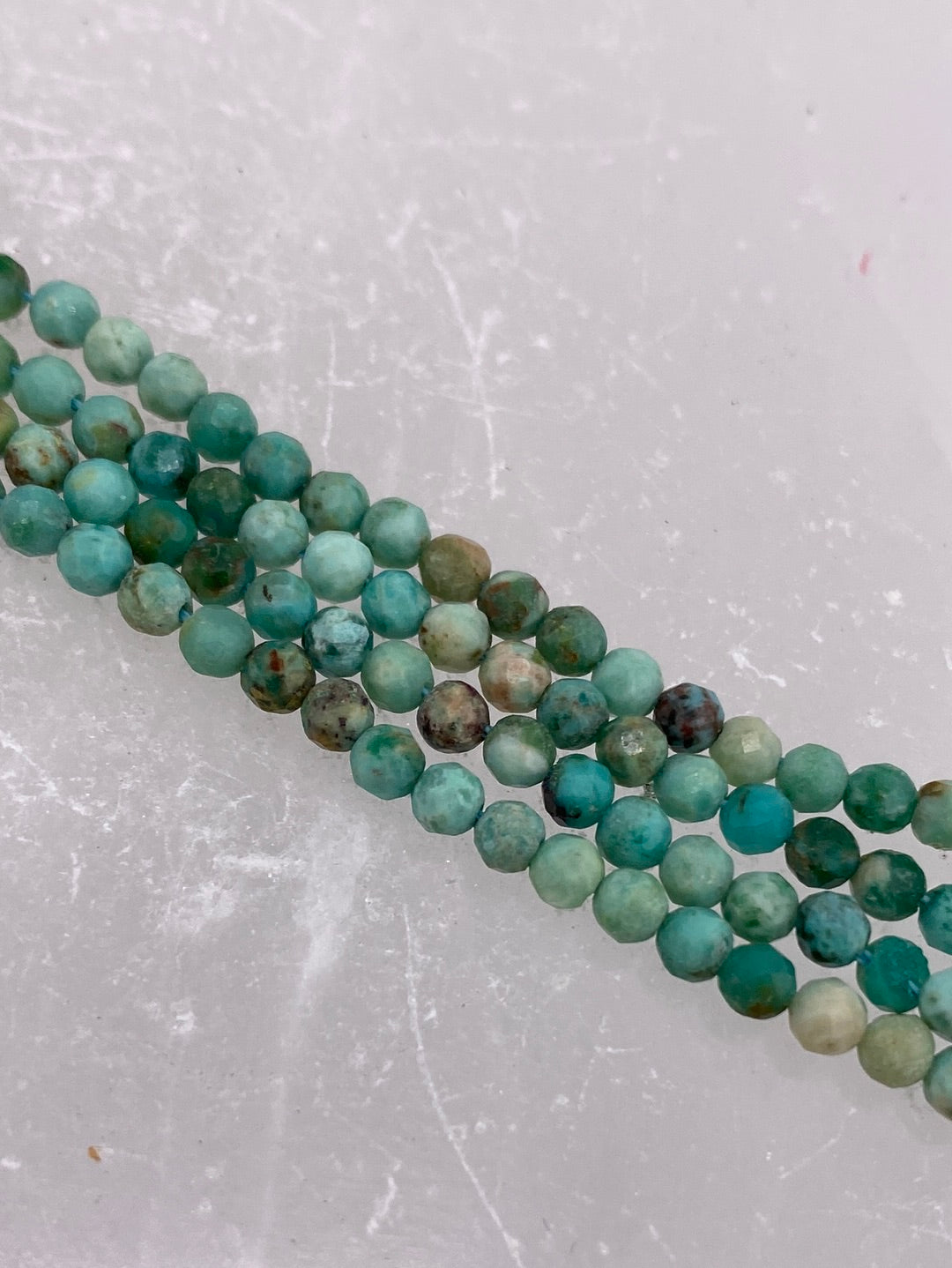 Faceted Peruvian Blue Turquoise Beads