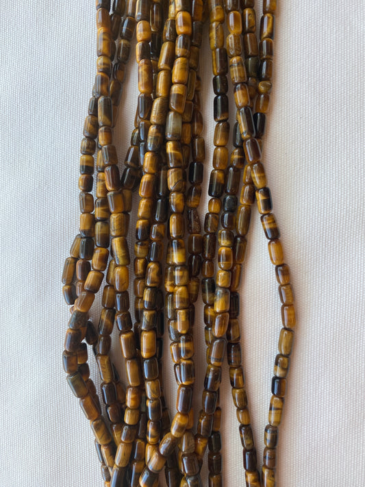 Small Tiger Eye Barrel Beads